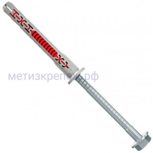 Дюбель фасадный DUOXpand 8x100 FUS Fischer 562183 с шестигранным шурупом и фланцем, оцинкованная сталь, 4 шт в блистере