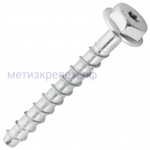 Шуруп по бетону S-CSA HEX 6х100/45/60 Sormat со шлицем TORX 9640071317, оцинкованная сталь