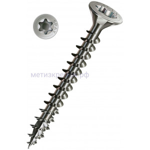 Саморез 4 х40 SPAX 1197000400403 с потайной головкой, полной резьбой и шлицем T-Star, нержавеющая сталь А2 (200 шт)
