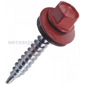 Саморез кровельный со сверлом 5,5х19 RAL 3009 красный