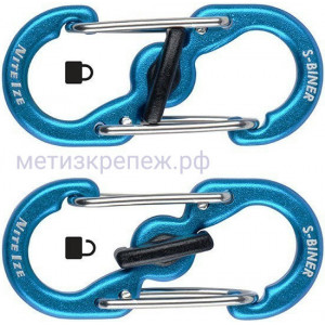 Карабин для ошейника Nite Ize S-Biner TagLock PLSBMA-03-2R6, 2 шт (синий)