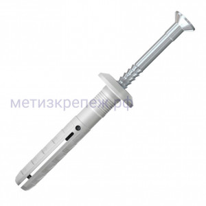 Дюбель-гвоздь 6х40 с грибовидным бортиком Fischer N-P 50339, оцинкованная сталь