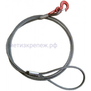 Буксировочный стальной трос Tplus на 30 т (крюк-петля)