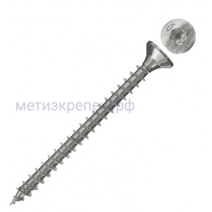 Саморез 5х50 мм с потайной головкой и неполной резьбой Fischer FPF-ST А4P 40565, нержавеющая сталь А4 (200 шт)