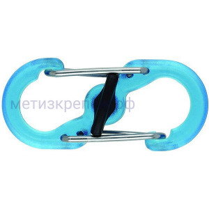 Карабин пластиковый с блокировкой Nite Ize S-Biner MicroLock LSBPM-03T-2R3, 2 шт (синий)