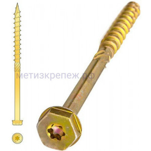 Саморез RC для дерева с шестигранной головкой 10х240 мм, желтый цинк (331024)