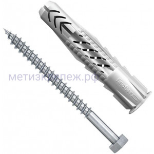 Универсальный дюбель UХR 10х60 S с кромкой и винтом Fischer 090880, нейлон, 4 шт в блистере