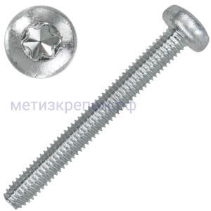 Винт резьбовыдавливающий с полукруглой головкой М6х50 T30 DIN 7500 CE, оцинкованная сталь