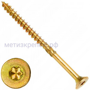 Саморез конструкционный 10х260 мм WKCS с потайной головкой TORX, желтый цинк