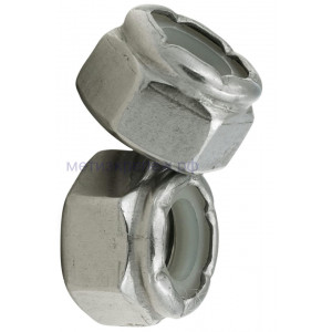 Гайка дюймовая 3/8"-16 UNC с нейлоновой вставкой DIN 985 (NE series), нержавеющая сталь А2