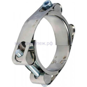 Хомут силовой двухболтовый 120-130/24 мм, нержавеющая сталь W2