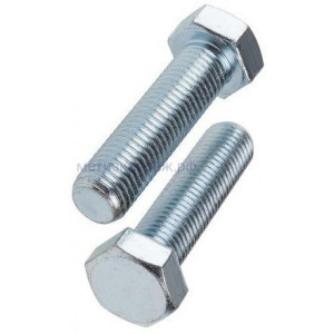 Болт шестигранный М10х25 DIN 933, класс прочности 5.8, оцинкованная сталь