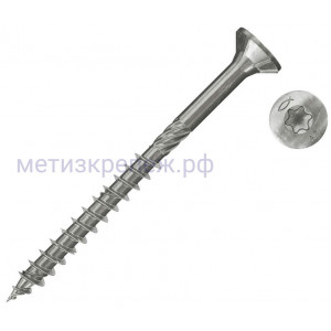 Саморез для террасной доски 5,5х60 мм Fischer FPF-ST A2P 660616, нержавеющая сталь А2 (200 шт)