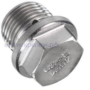 Пробка-заглушка G 1/4" с шестигранной головкой и фланцем DIN 910, нержавеющая сталь А5