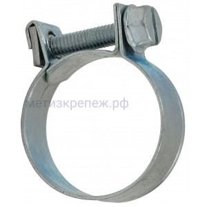 Хомут МИНИ 26-28, оцинкованная сталь W1