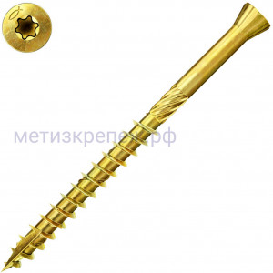 Саморез потай для полов 3,5х35 TX10 Fischer FTF-ST YZP 660101, неполная резьба, желтый цинк (200 шт)