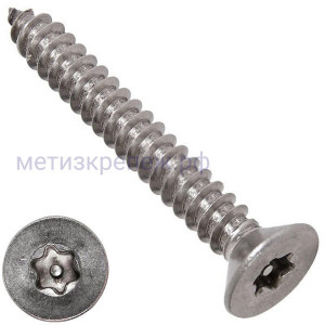 Саморез с потайной головкой TORX-Pin 2,9х13 DIN 7982 (ISO 14586), нержавеющая сталь А2