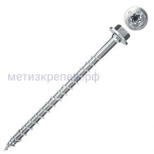 Саморез 8х120 мм с прессшайбой и неполной резьбой Fischer FPF-HT ZPP 659409, оцинкованная сталь (50 шт)