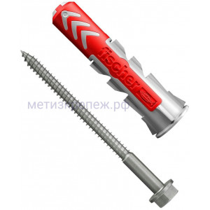 Дюбель 10x50 с винтом из нержавеющей стали A4 S Fischer DUOPOWER K NV 535488, нейлон, 2 штуки в блистере