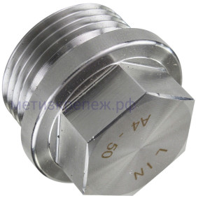 Пробка-заглушка G 1 1/2" с шестигранной головкой и фланцем DIN 910, нержавеющая сталь А4