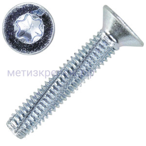Винт самонарезающий DIN 7516 D с потайной головкой и шлицем TORX, оцинкованная сталь