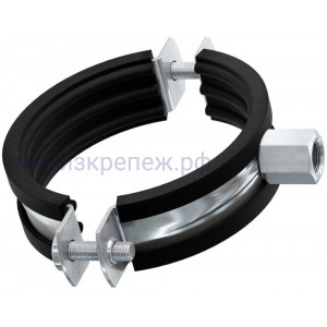 Хомут двухвинтовой 159-165 мм Fischer FRS с комбинированной гайкой М8/М10, горячеоцинкованная сталь