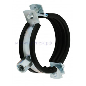 Хомут для тяжелых труб 48-52 мм (1 1/2") с комби-гайкой M10/M12 Fischer FRSМ 554247, оцинкованная сталь
