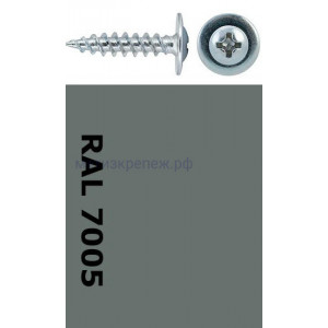 Саморез-клоп острый 4,2х19 окрашенный, RAL 7005 (мышино-серый)