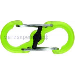 Карабин пластиковый с блокировкой Nite Ize S-Biner MicroLock LSBPM-17T-2R3, 2 шт (зеленый)