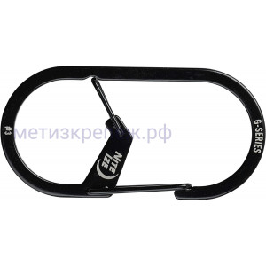 Карабин двухкамерный Nite Ize G-Biner GS3-01-R6, черный, размер 3