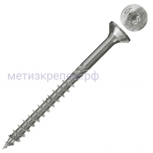 Саморез 6х50 мм с потайной головкой и неполной резьбой Fischer FPF-ST А2P 657109, нержавеющая сталь А2 (200 шт)