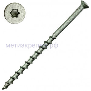 Саморез для газобетона, пеноблока 8х120 с потайной головкой TORX, белый цинк