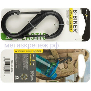 Карабин пластиковый универсальный Nite Ize S-Biner SBP4-03-01BG, размер 4, черный