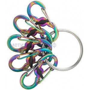 Набор карабинов для ключей Nite Ize KeyRing Locker KRGSM-07-R3, радужный, нержавеющая сталь