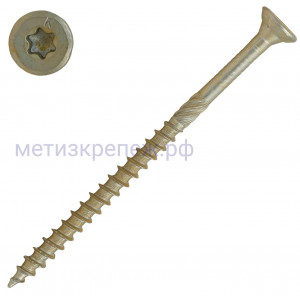 Саморез конструкционный 4х70 мм KMWHT с потайной головкой TORX, желтый цинк