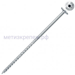 Саморез 6х260 мм с тарельчатой головкой и неполной резьбой Fischer FPF-WT ZPP 551965 оцинкованная сталь (100 шт)