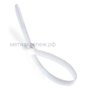 Кабельная стяжка с металлическим зубом 8х200 мм КСЗ Fortisflex белая, упаковка 100 шт
