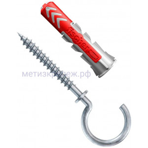 Дюбель 5х25 с круглым крюком RH Fischer DUOPOWER K NV 535012, нейлон, 8 шт в блистере