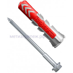 Дюбель 10x50 с винтом S Fischer DUOPOWER K NV 534999, нейлон, 4 штуки в блистере