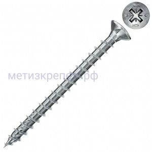 Саморез 4х30 с полупотайной головкой и полной резьбой Fischer FPF II RZF BC 670249, оцинкованная сталь (500 шт)