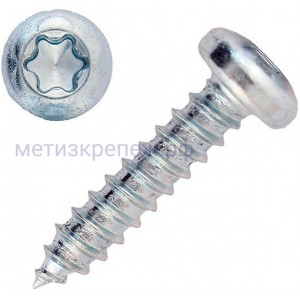 Саморез с полукруглой головкой 3,5х25 Т15, ISO 14585 (DIN 7981) форма С, оцинкованная сталь